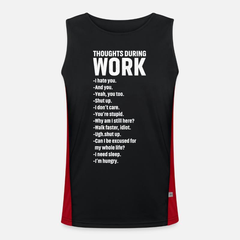 thoughts during work - Men's Functional Contrast Tank Top  - black/red