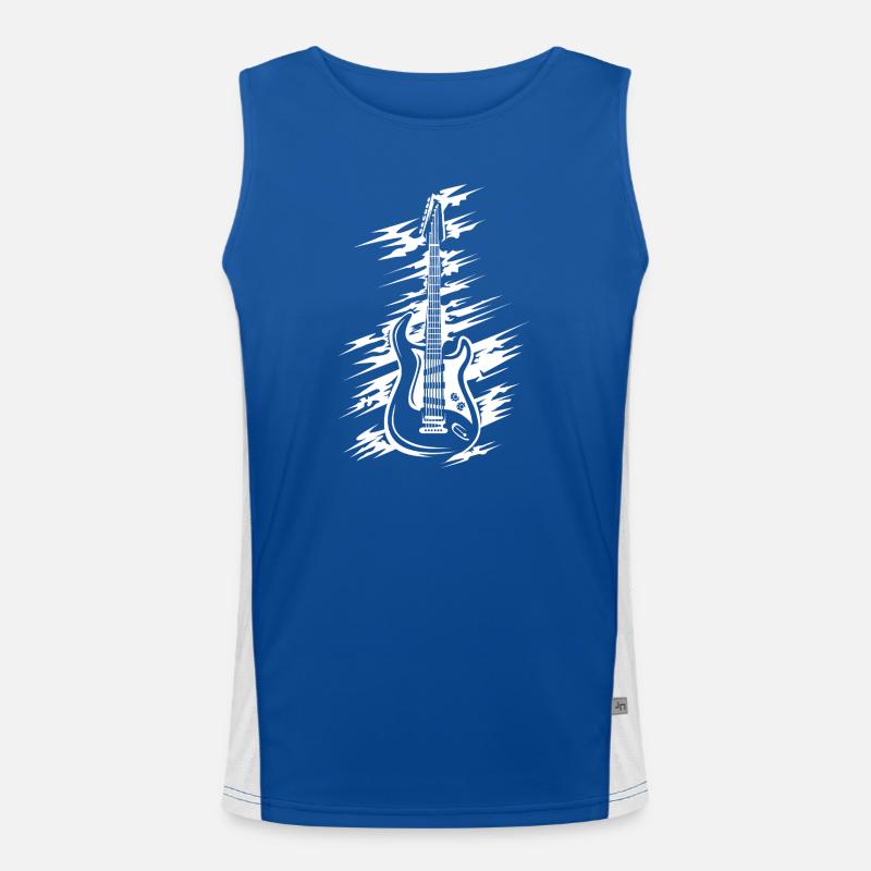 Electric Guitar with Scratch Effect - Musicians and Bands Men's Functional Contrast Tank Top 