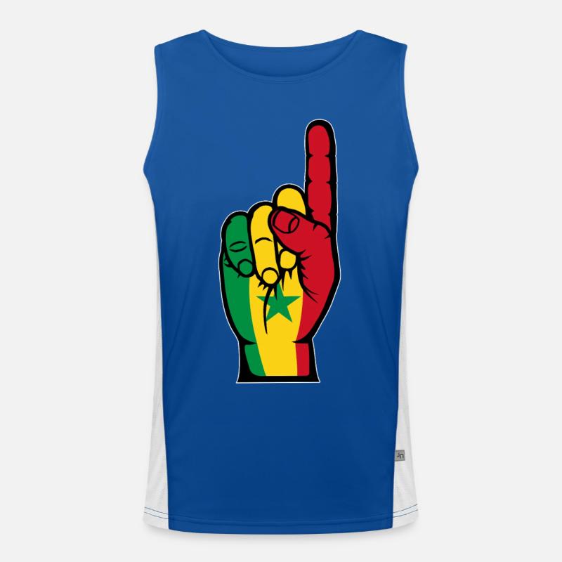 Main du drapeau du Sénégal Débardeur respirant contrasté Homme 