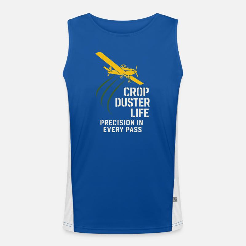 Rural Aviation Agriculture Pilot Gift Men's Functional Contrast Tank Top 