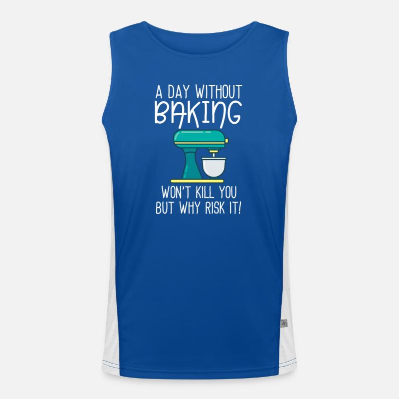 A Day Without Baking  Men's Functional Contrast Tank Top 