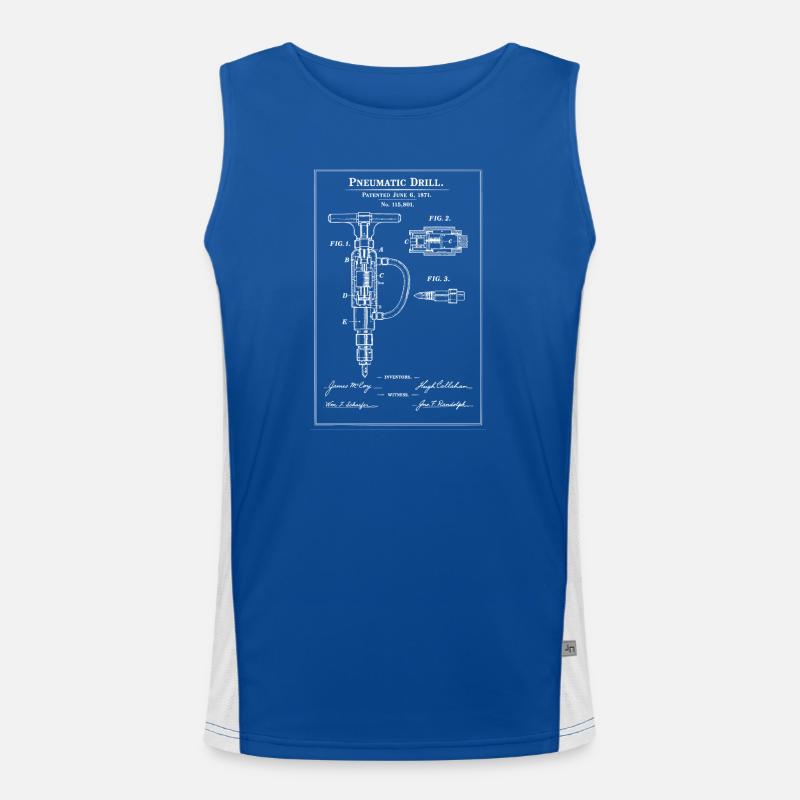 Brevet de plan de perceuse pneumatique Débardeur respirant contrasté Homme 