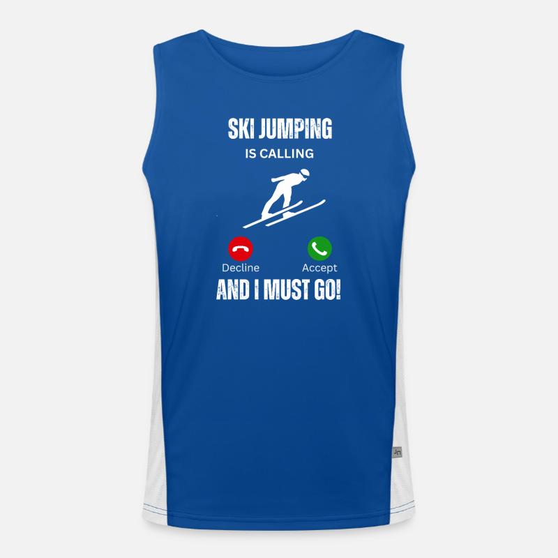 Skispringen ruft und ich muss los. Funktionelles Kontrast-Tank Top für Männer 