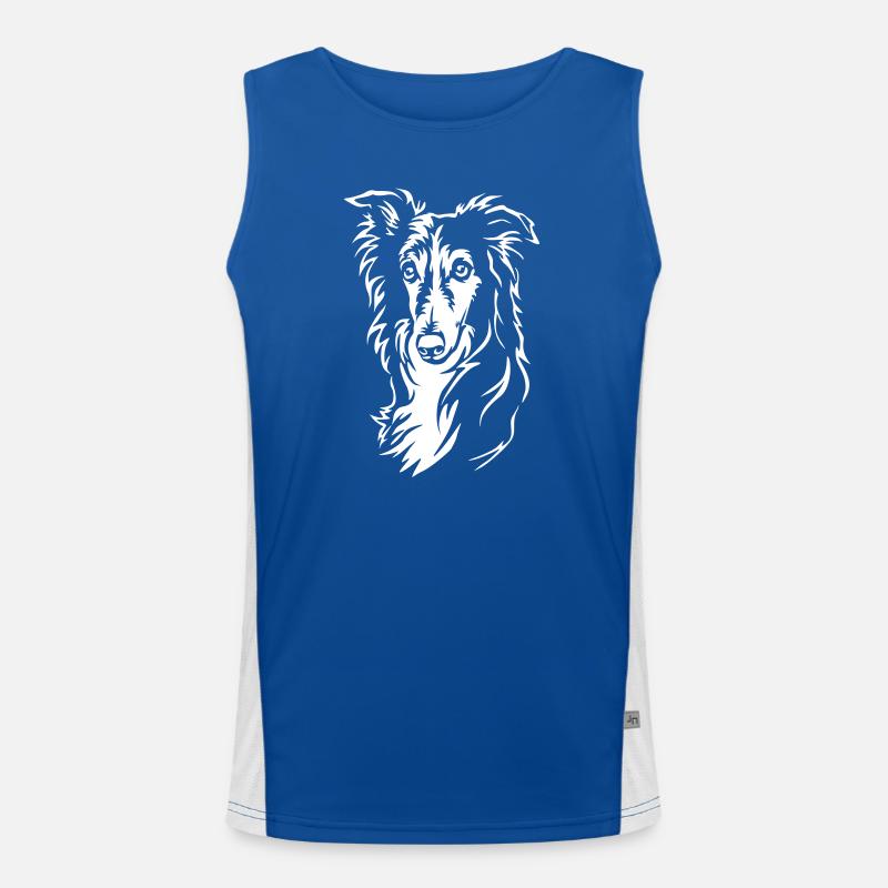 Silken Windhound Head "Black Edition" Men's Functional Contrast Tank Top 
