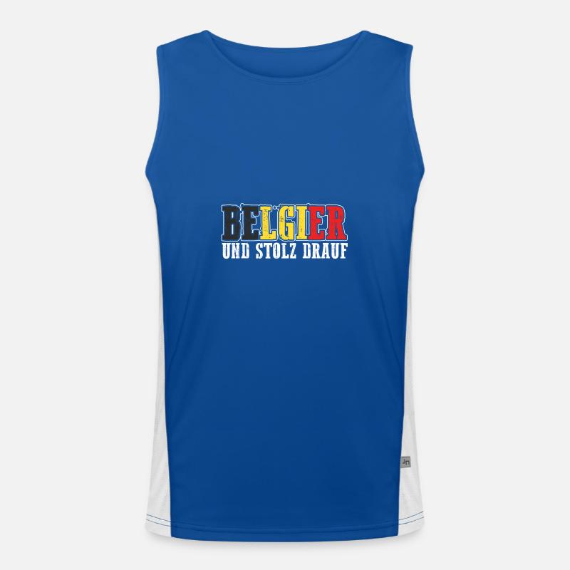 Belgian Belgian Belgium Men's Functional Contrast Tank Top 