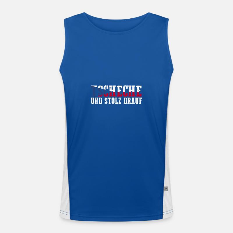 Tschechen Tschechisch Tschechien Funktionelles Kontrast-Tank Top für Männer 