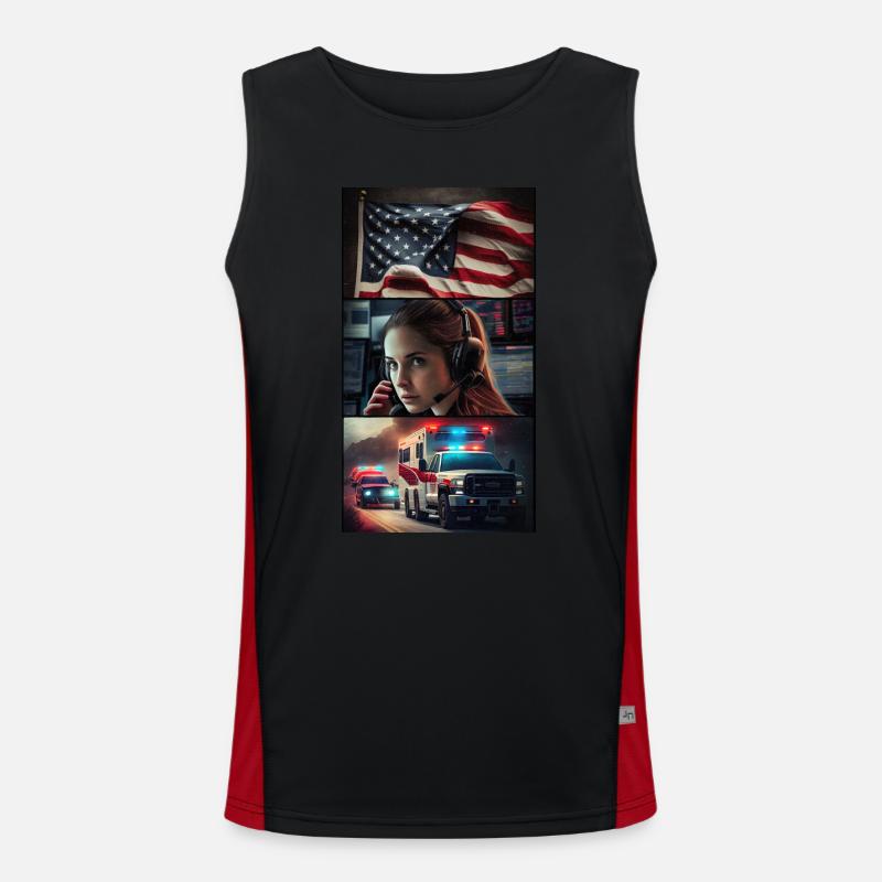 Emergency, Patriotic Men's Functional Contrast Tank Top 