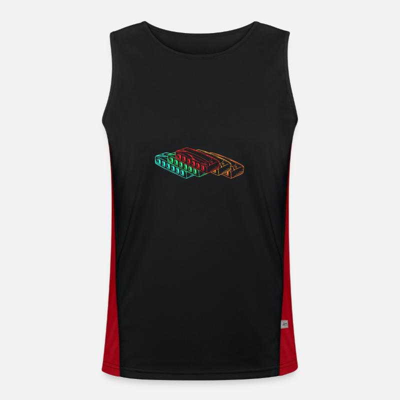 Harmonica Harmonica - Men's Functional Contrast Tank Top  - black/red