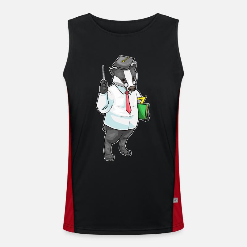 Badger Math Teacher - Men's Functional Contrast Tank Top  - black/red