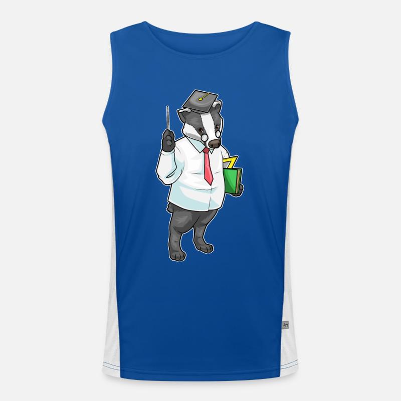 Dachs Mathe Lehrer Funktionelles Kontrast-Tank Top für Männer 