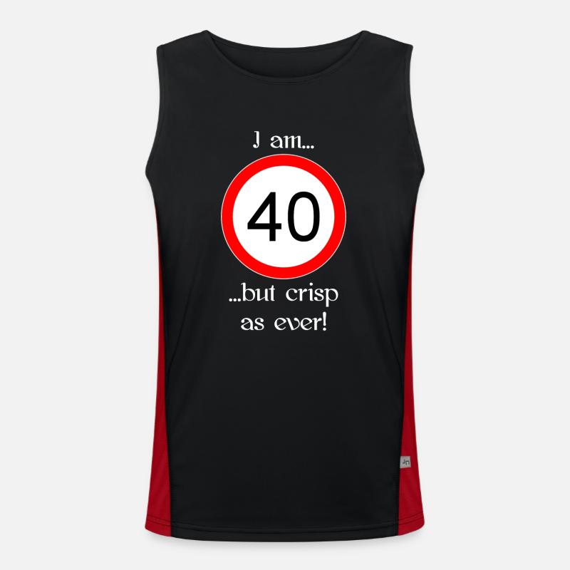 40 years but crisp script white Funktionelles Kontrast-Tank Top für Männer 