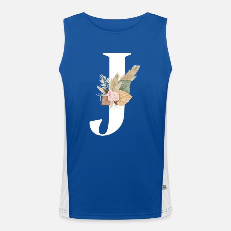Buchstabe J blühte Funktionelles Kontrast-Tank Top für Männer 