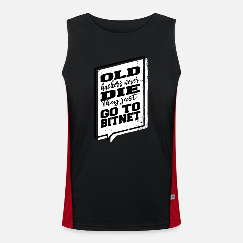 glitch internet jokes encrypt hacker fun humor Men's Functional Contrast Tank Top 