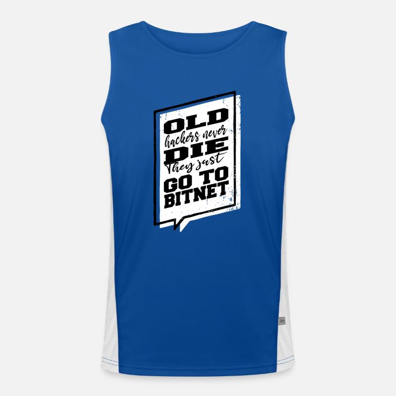glitch internet jokes encrypt hacker fun humor Funktionelles Kontrast-Tank Top für Männer 