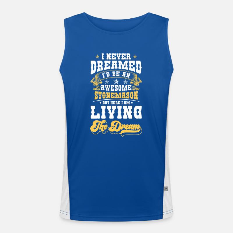 Stonemason profession stone sculptor Men's Functional Contrast Tank Top 