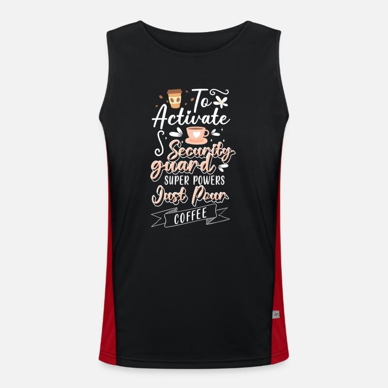Security Security Bouncer Work - Men's Functional Contrast Tank Top  - black/red
