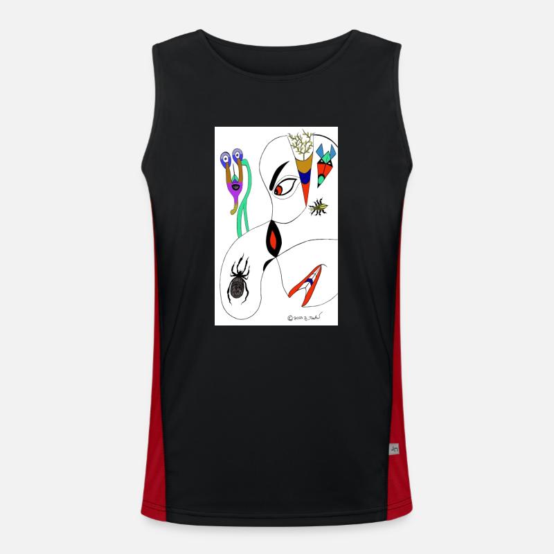M Burns Head Spider - Men's Functional Contrast Tank Top  - black/red