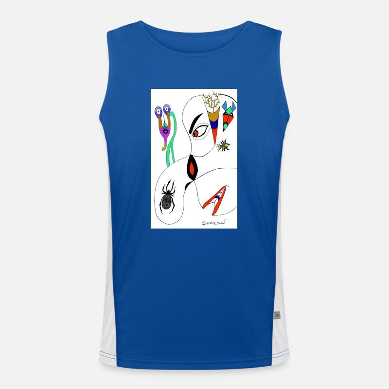 M Burns Kopf Spinne Funktionelles Kontrast-Tank Top für Männer 