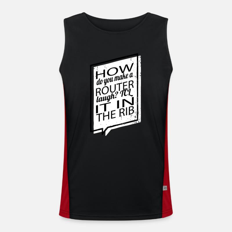 quote fun computer humour fullstack developer Men's Functional Contrast Tank Top 