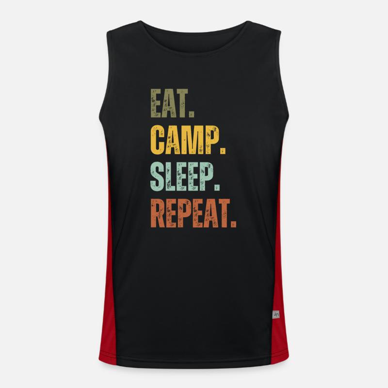 EAT CAMP SLEEP REPEAT Men's Functional Contrast Tank Top 