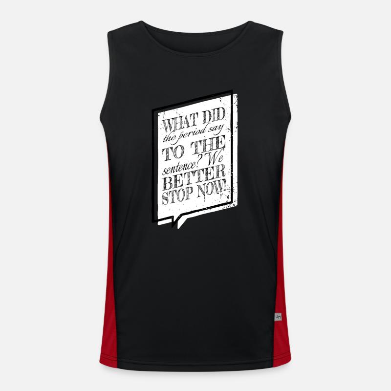 cool costume present funny book author copywriter Men's Functional Contrast Tank Top 