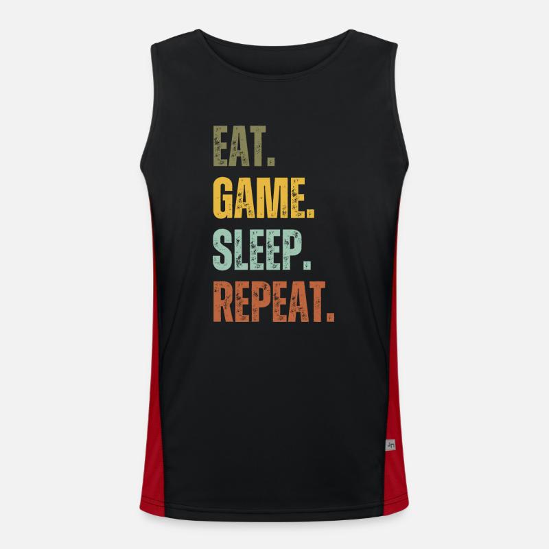 EAT GAME SLEEP REPEAT Men's Functional Contrast Tank Top 
