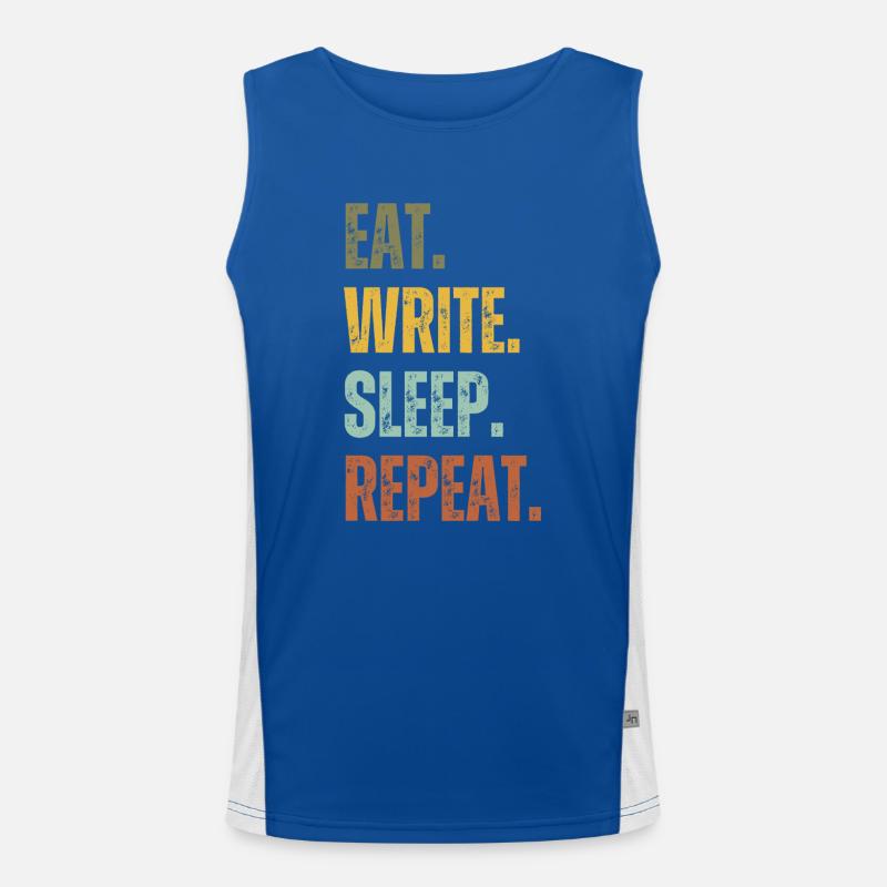 EAT WRITE SLEEP REPEAT Men's Functional Contrast Tank Top 