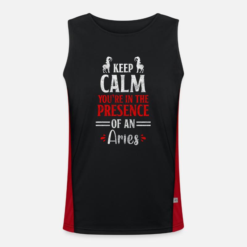 Aries Star Constellation Mars - Men's Functional Contrast Tank Top  - black/red