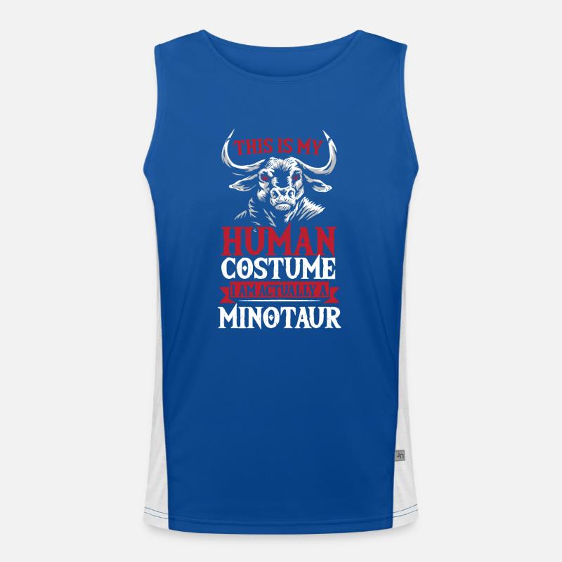 Halbbull-Minotaurus-Geschenk Funktionelles Kontrast-Tank Top für Männer 