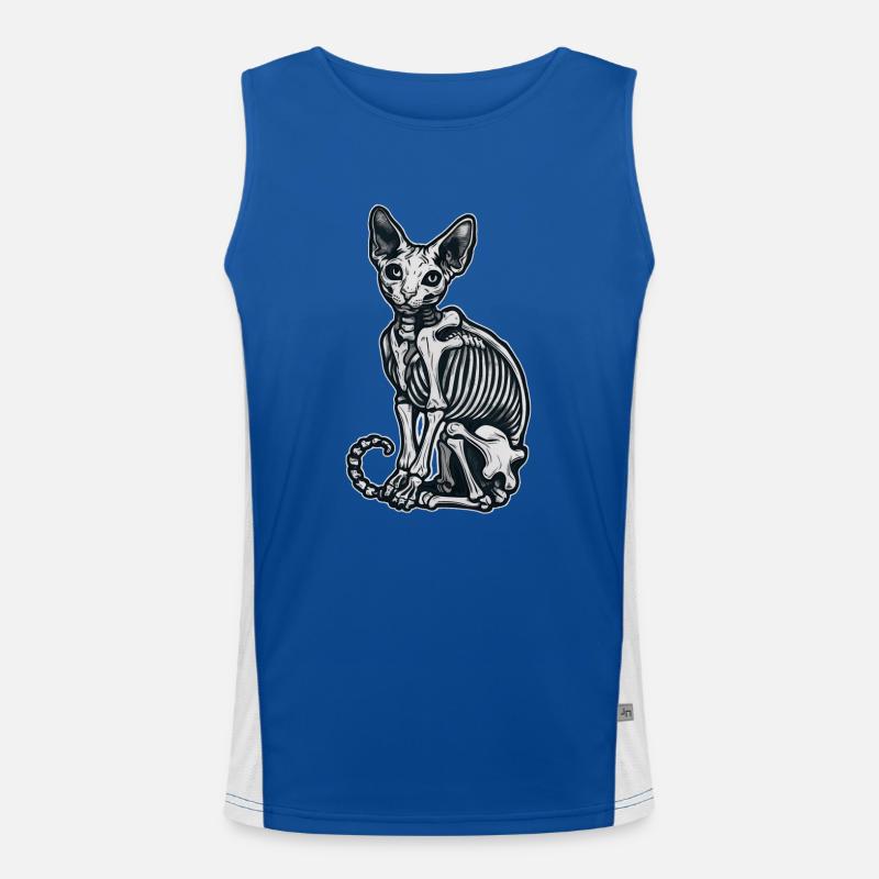chat sphinx squelette tatouage Débardeur respirant contrasté Homme 