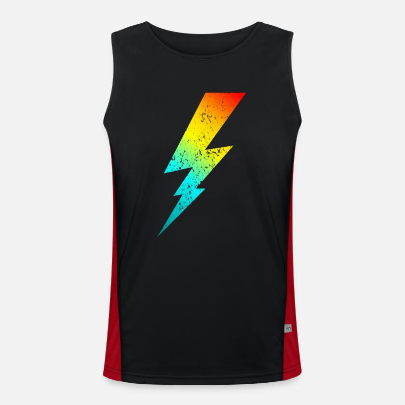 80s bolt lighting classic Men's Functional Contrast Tank Top 