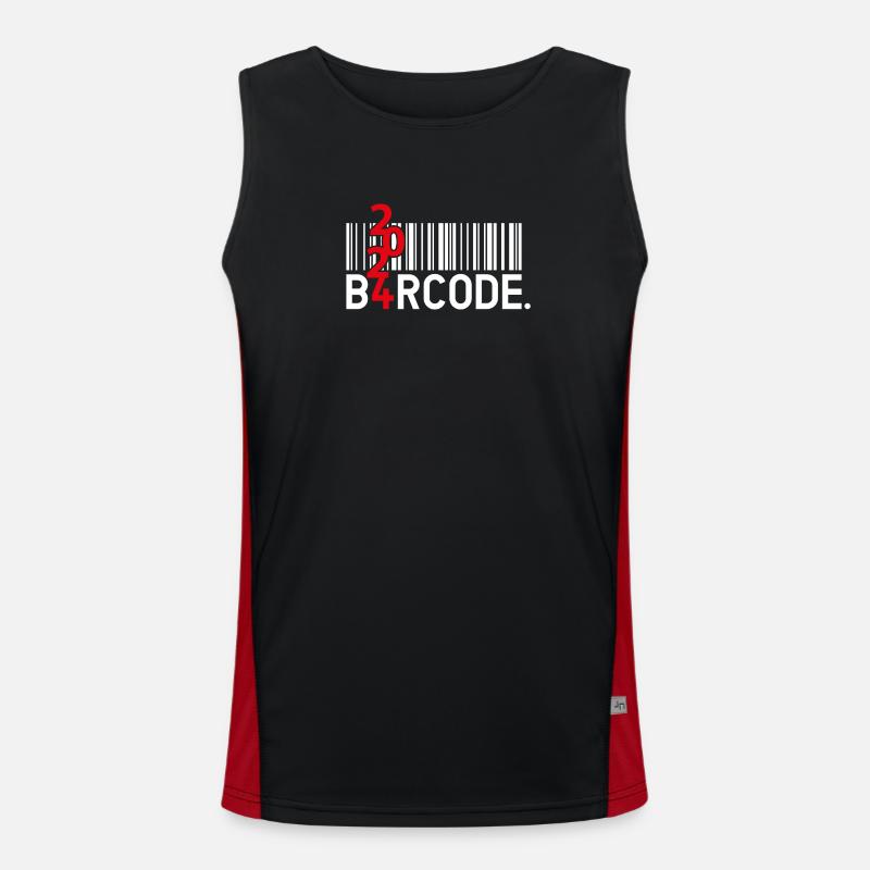 B4RCODE. 2024 - Men's Functional Contrast Tank Top  - black/red