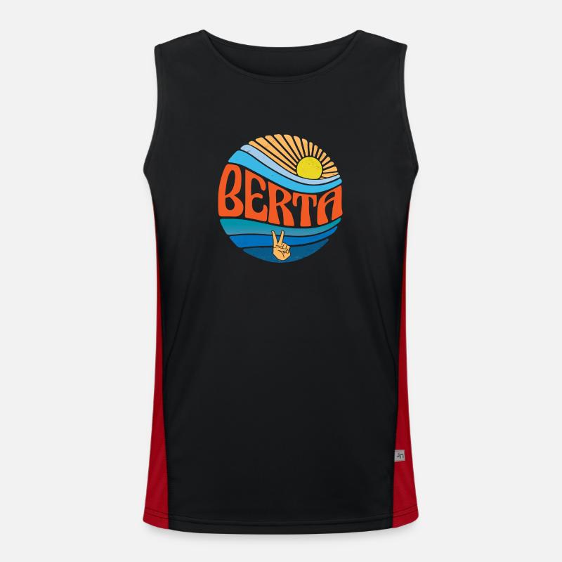 Berta Hemd Vintage Sunset Berta Groovy Tie Dye Funktionelles Kontrast-Tank Top für Männer 