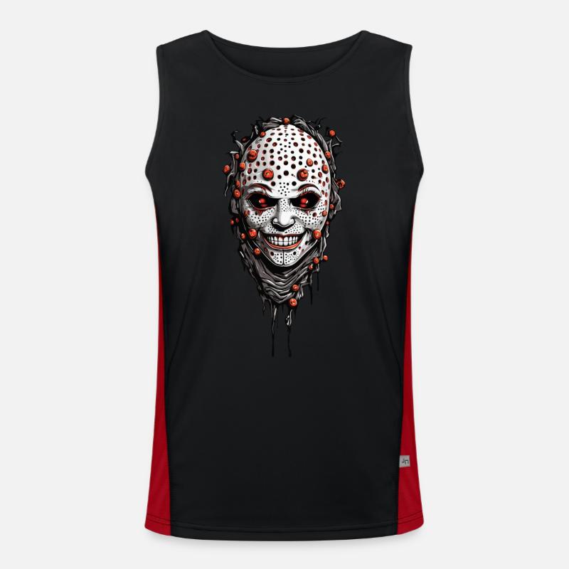 Creepy Halloween Trypophobia Horror Design Men's Functional Contrast Tank Top 