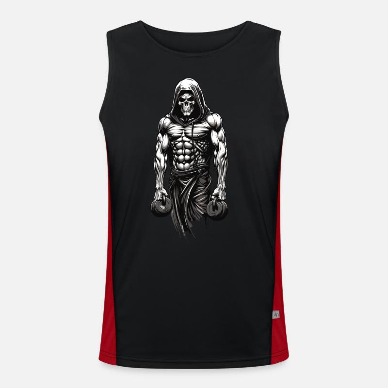 Powerful Bodybuilder Skeleton Training Design Men's Functional Contrast Tank Top 