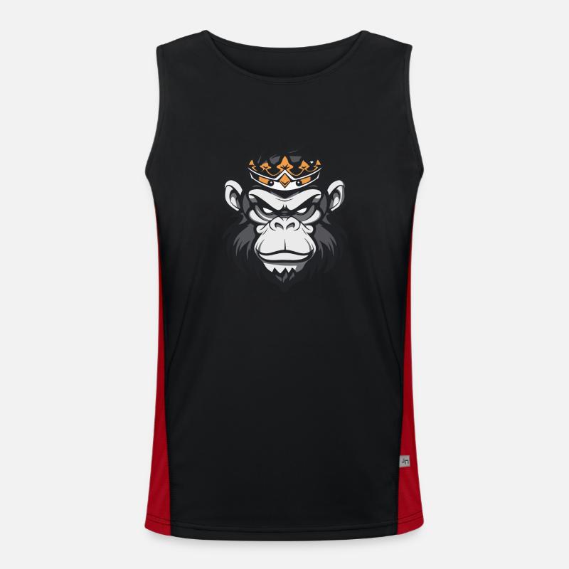 Monkey Crown - Men's Functional Contrast Tank Top  - black/red