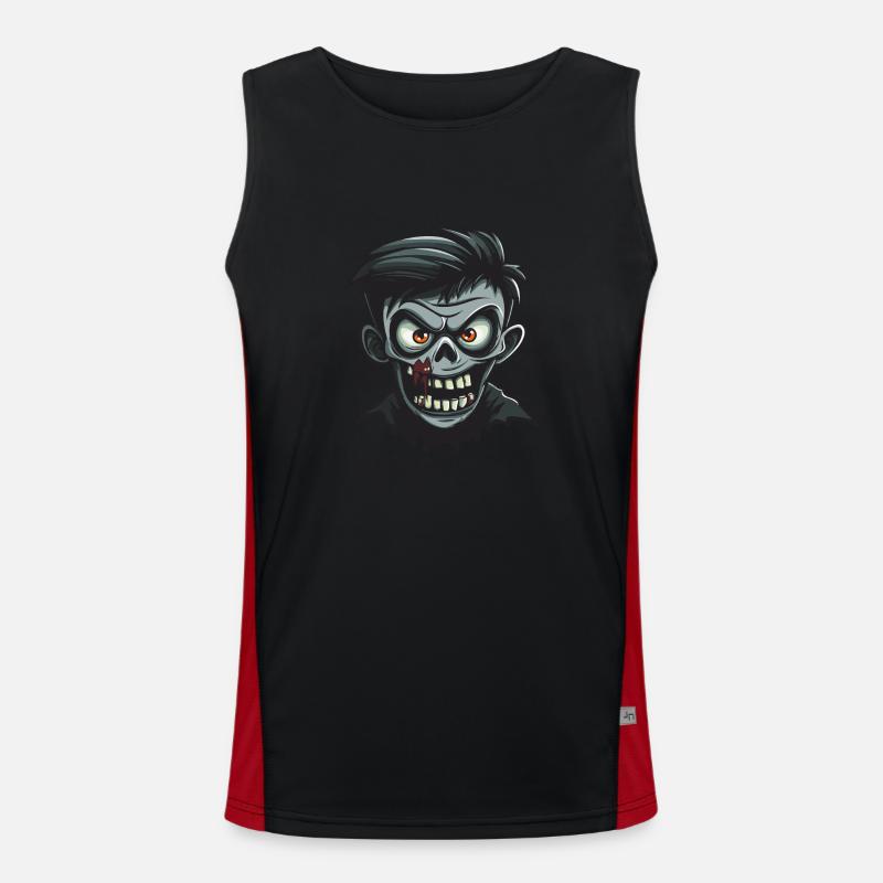 Zombie Halloween Comic Funktionelles Kontrast-Tank Top für Männer 