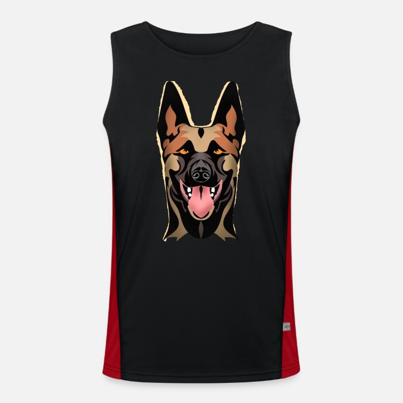 malinois de face Débardeur respirant contrasté Homme 