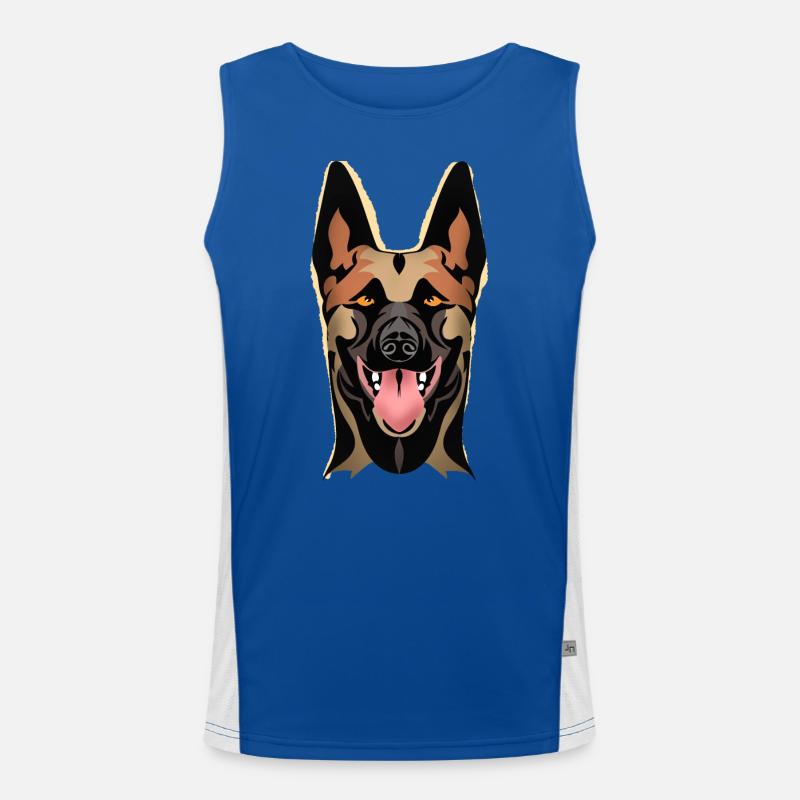 Malinois from the front Men's Functional Contrast Tank Top 