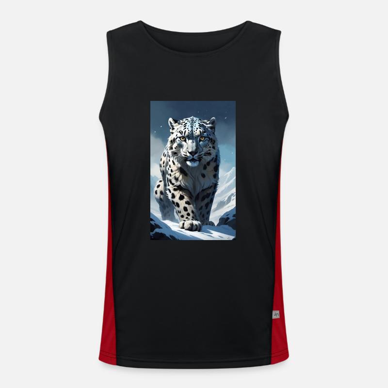 Snow Leopard | Leopard | Predator - Men's Functional Contrast Tank Top  - black/red