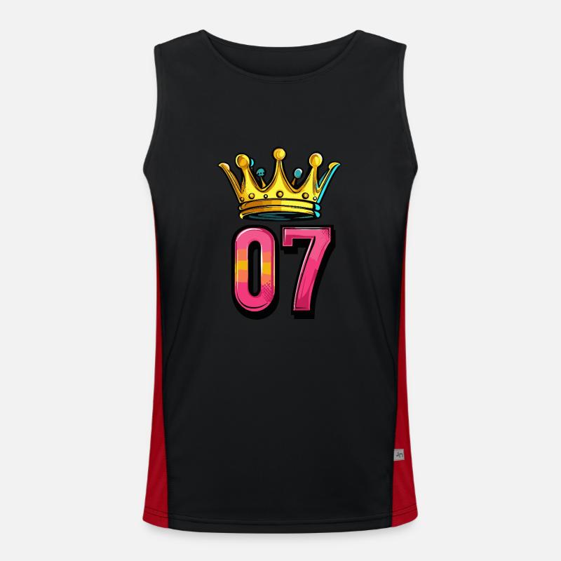 7 Number Jersey Crown - Men's Functional Contrast Tank Top  - black/red