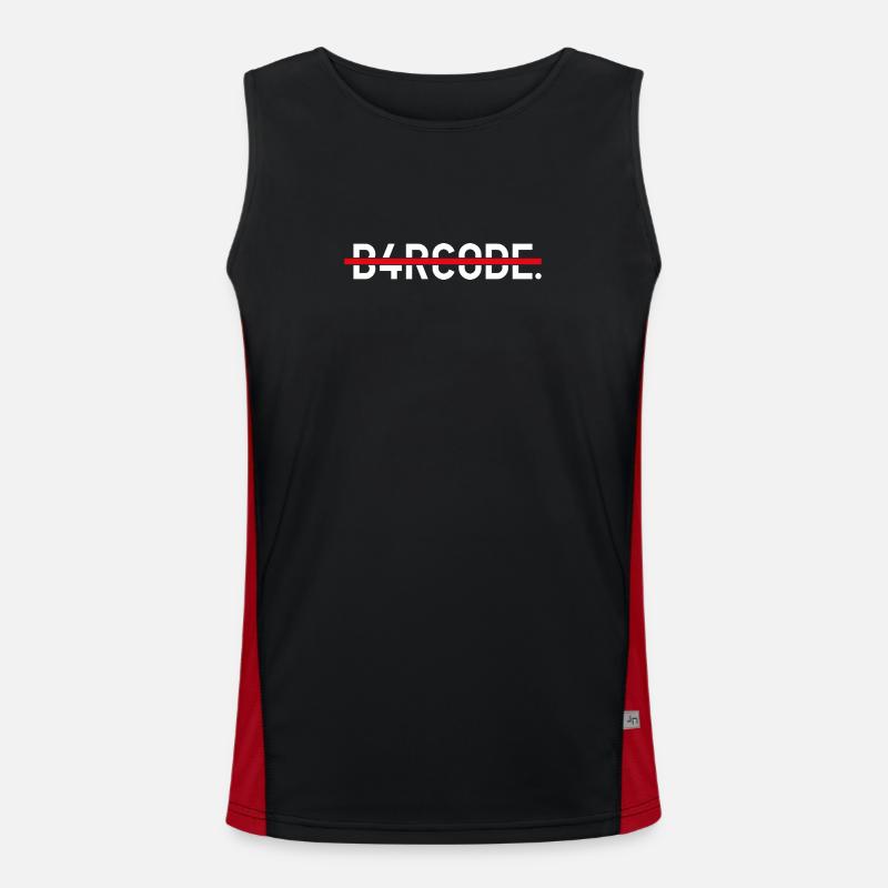 B4RCODE. Strike - Men's Functional Contrast Tank Top  - black/red