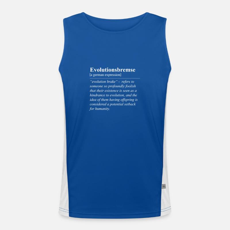 Evolutionary Brake Funny German Idiom Men's Functional Contrast Tank Top 