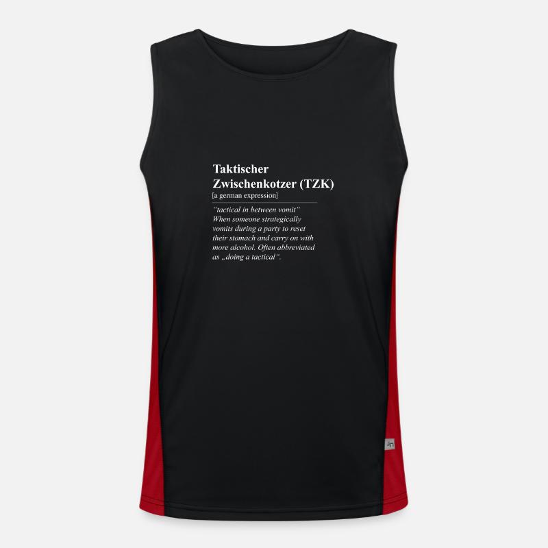 Tactical Interjection Funny Phrase - Men's Functional Contrast Tank Top  - black/red