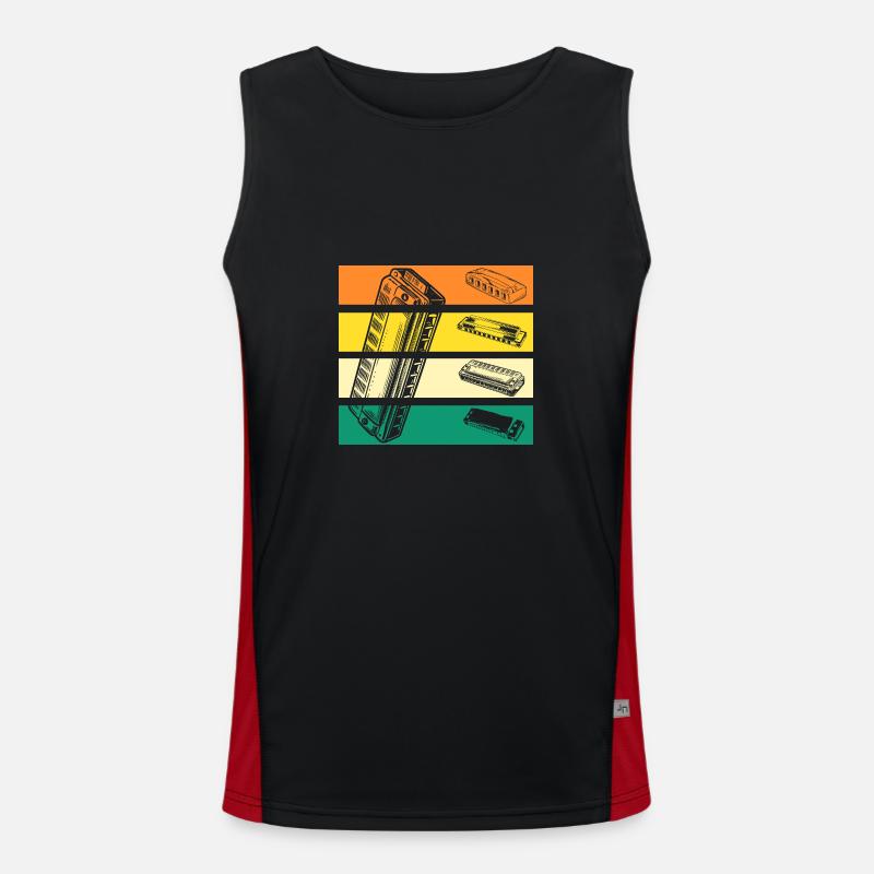 Harmonica Harmonica - Men's Functional Contrast Tank Top  - black/red