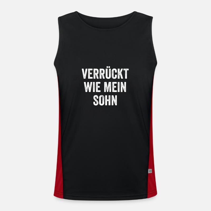 Best dad ever - Men's Functional Contrast Tank Top - black/red