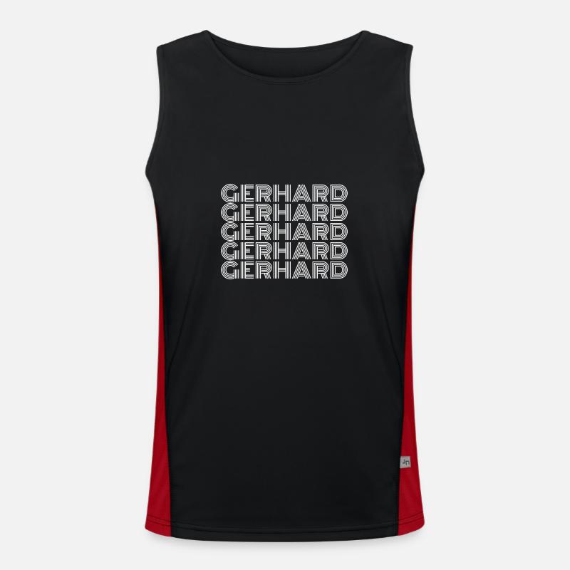 Gerhard - Men's Functional Contrast Tank Top  - black/red
