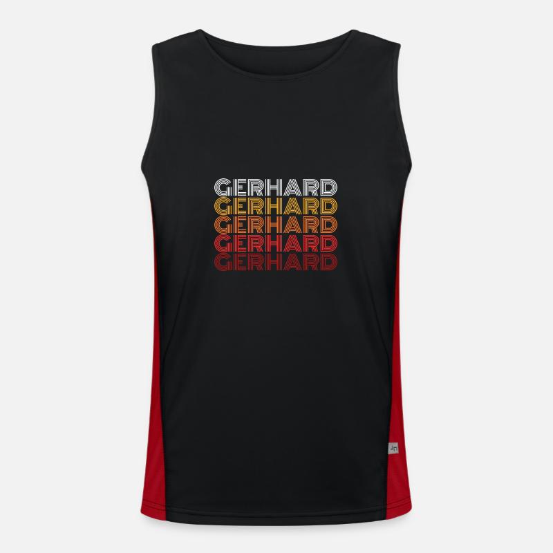 Gerhard - Men's Functional Contrast Tank Top  - black/red