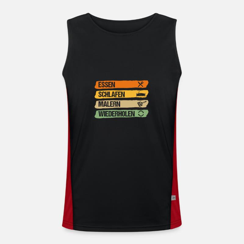 Master Painter Journeyman Painter - Men's Functional Contrast Tank Top  - black/red