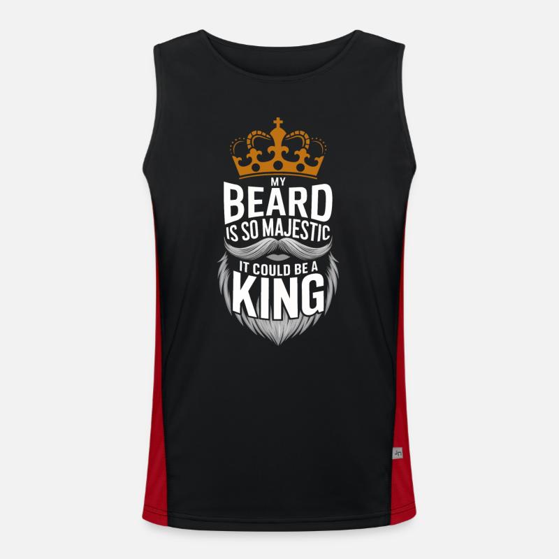 Beard Mustache Bearded Men - Men's Functional Contrast Tank Top  - black/red